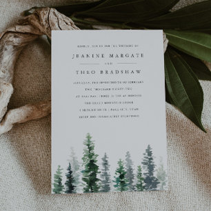 Convite Timber Grove   Casamento Floresta Sempre Verde de 