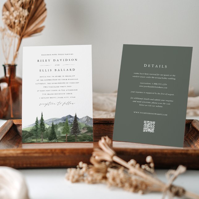 Convite Timberline | All-in-One Forest & Mountain Wedding (Criador carregado)