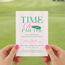 Convite Time to Party Fun Golf Themed Bachelorette