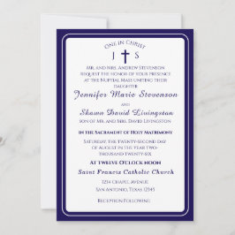Convite Timeless Catholic Monogrammed Wedding Invitation