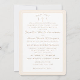 Convite Timeless Catholic Monogrammed Wedding Invitation