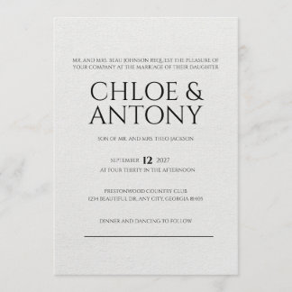Convite Timeless, Elegant Wedding Invitation