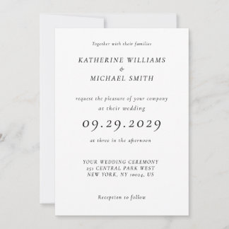 Convite Timeless Elegant White Wedding Invitations