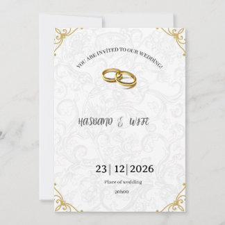 Convite Timeless Gold Corner Accents Wedding Invite