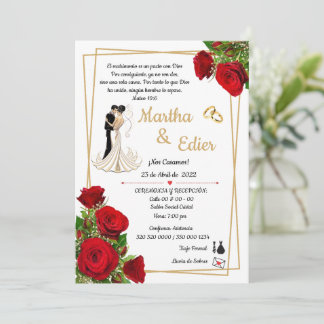 Convite Timeless Love Red Elegance Wedding Invitation 
