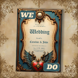 Convite Timeless love, surreal elegance in steampunk style