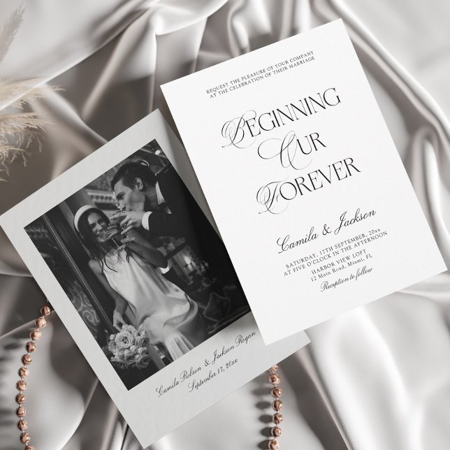 Convite Timeless Old Money Black and White Wedding (Criador carregado)