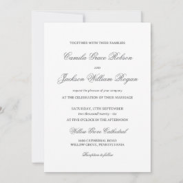 Convite Timeless Old Money Black and White Wedding Invitat
