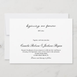 Convite Timeless Old Money Black and White Wedding Invitat