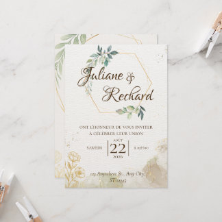 Convite Timeless Romance Elegant Wedding Invitation