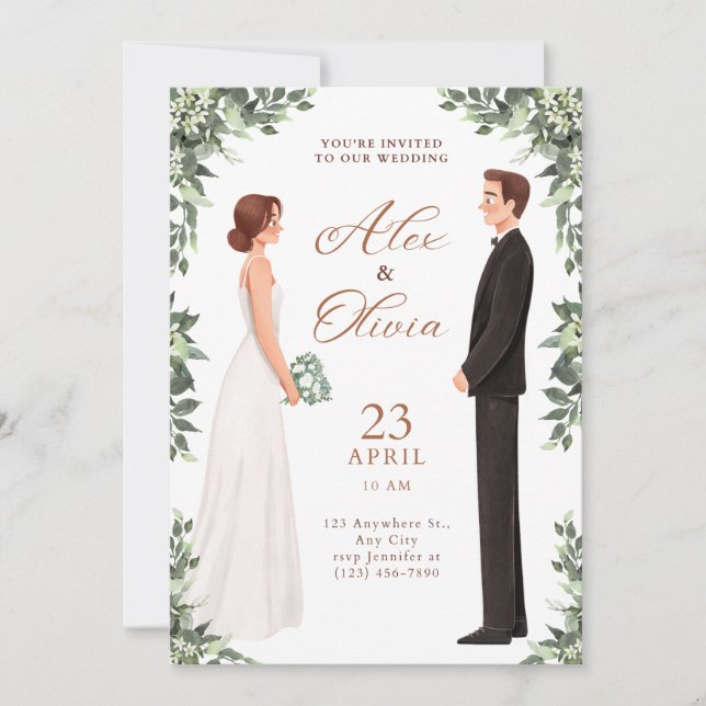 Convite Timeless Wedding Invitation Elegant Classic Design (Frente)