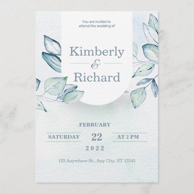 Convite Timeless Wedding Invitation | Elegant Minimal  (Frente)