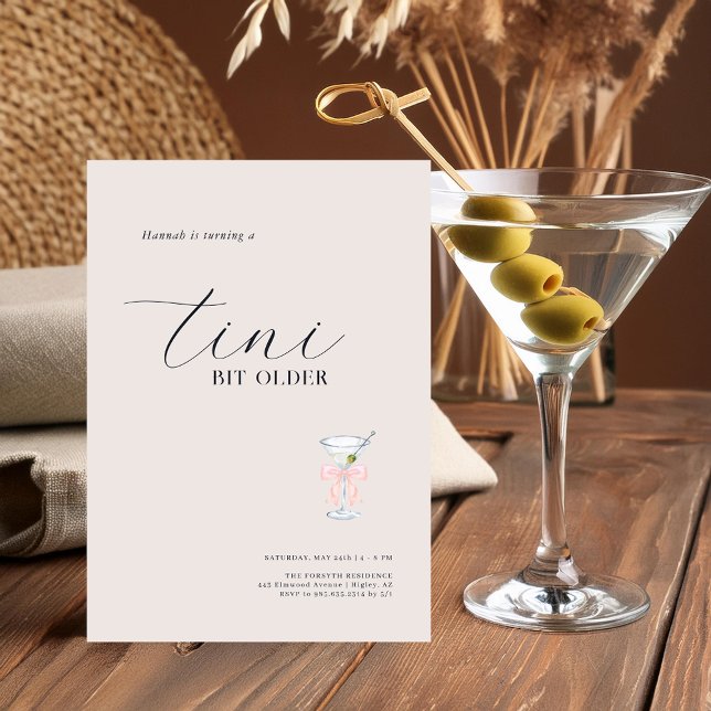 Convite Tini Bit Antigo | Martini Themed Birthday (Criador carregado)