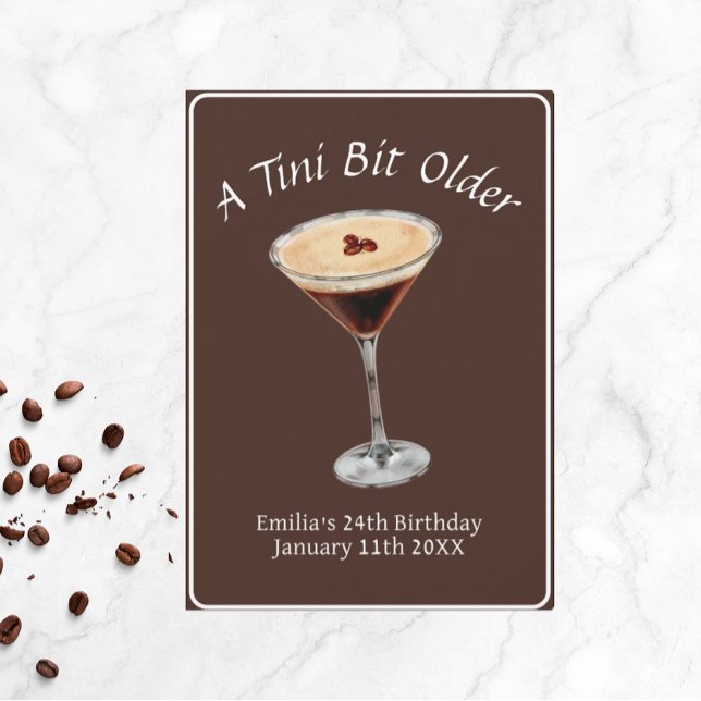 Convite Tini Bit Antigo - Tema Espresso Martini (Tini Bit  Espresso.Martini Birthday)
