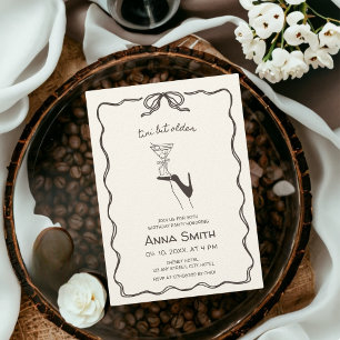 Convite Tini Bit Older Cocktail Mão Desenhada Noite Castan