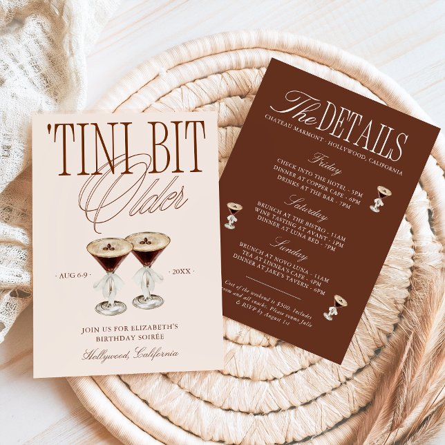 Convite 'Tini Bit Older Espresso Martini Aniversário (Criador carregado)