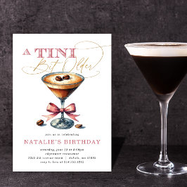 Convite Tini Bit Older Espresso Martini Arco Rosa Aniversá