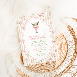 Convite "Tini Bit Older Martini Coquette Pink Aniversário