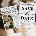 Convite Tini Bit Older Newspaper Adult Birthday<br><div class="desc">Tini Bit Older Newspaper Adult Birthday Invitation</div>