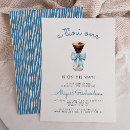 Convite Tini One Espresso Martini Blue Boy Baby Shower