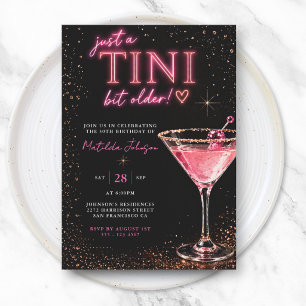 Convite Tini Um Pouco Mais Velho Neon Rosa 30º Aniversário
