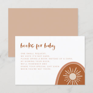 Convite TINLEY Boho Terracotta Rainbow Books para Bebê In