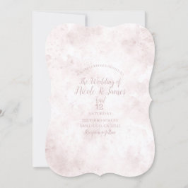 Convite Tinta Aguarela Rosa Rubor Casamento Glam Moderno
