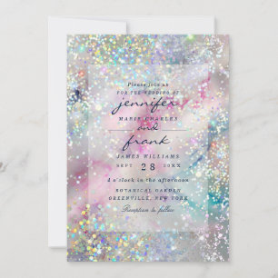 Convite Tinta Alcoólica Pastel Elegante com Glitter Hologr