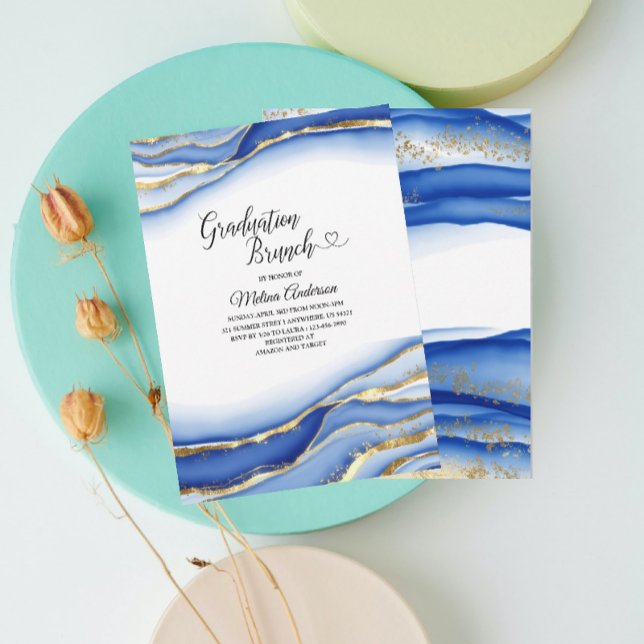 Convite Tinta Azul de Álcool Textura aquosa graduação de c (Criador carregado)