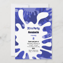 Tinta Cai É Uma Festa de aniversário De Arte Azul