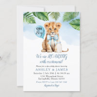 Tinta Chá de fraldas Safari Boy Lion Greenery