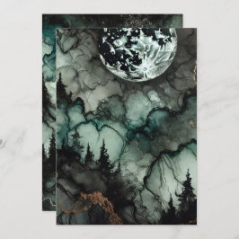 Convite Tinta de Álcool do Halloween, Floresta Assombrável