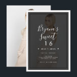 Convite Tinta de foto escura sobreposta borda moderna doce<br><div class="desc">Personalize da maneira que quiser.
Uma foto pode ser adicionada na frente e atrás.</div>