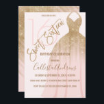 Convite Tinta Dourada rosa-chic Princesa Vestida Doce Doce<br><div class="desc">Este legal, único e glamouroso convite de 16 anos de aniversário é o design perfeito para a elegante e chic aniversariante. Sua design apresenta uma falso sequência brilhante de ouro cintilante impressa e uma princesa de gradiente cor-de-rosa pincelada vestida sobre um fundo branco com tipografia personalizada dourada. Na parte de...</div>