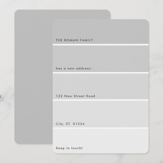 Convite Tinta fresca movendo Cinza de lançamento (Frente/Verso)