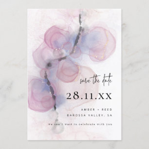 Convite Tinta rosa com álcool moderno - Salve a data