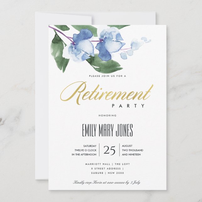 CONVITE TINTA VERDE AZUL LAVAGEM ACORELA FLORAL APOSENTADO (Frente)