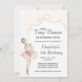 Convite Tiny Dancer Ballerina Pink Girls Birthday