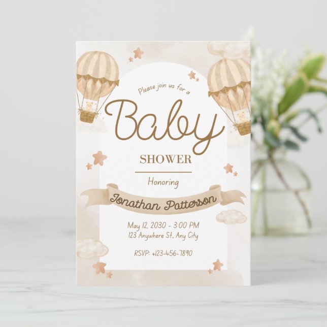 Convite Tiny Moments Big Love Baby Shower (Em pé/Frente)