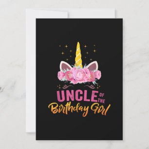 Convite Tio da Menina de Aniversário Presente Dabbing Unic