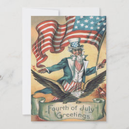 Convite Tio Sam Bald Eagle USA Flag Fireworks