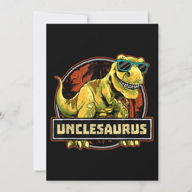 Convite Tio Saurus T rex Tio Saurus Dinossauro (Frente)