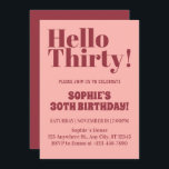 Convite Típica a negrito, rosa e aniversário de 30 anos bo<br><div class="desc">Típica Negra, Rosa e Burgundy, aniversário de 30 anos de Convite Moderno, Típica Negra, Rosa e Convite de festas Moderno Burgundy.. Típica Negra Convite de festas Moderna "Típica Negra" O aniversário de 30 anos de aniversário de 30 anos "Tornando 30 nunca foi tão chique! Faça do seu aniversário de marco...</div>