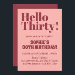 Convite Típica a negrito, rosa e aniversário de 30 anos bo<br><div class="desc">Típica Negra, Rosa e Burgundy, aniversário de 30 anos de Convite Moderno, Típica Negra, Rosa e Convite de festas Moderno Burgundy.. Típica Negra Convite de festas Moderna "Típica Negra" O aniversário de 30 anos de aniversário de 30 anos "Tornando 30 nunca foi tão chique! Faça do seu aniversário de marco...</div>