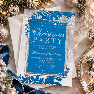 Convite Típica de prata neve elegante Natal