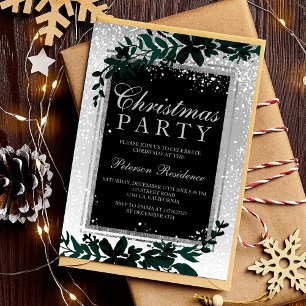 Convite Típica de prata neve elegante Natal elegante