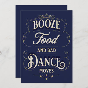 Convite Típica Engraçada Booze Dança Comida Move Casual