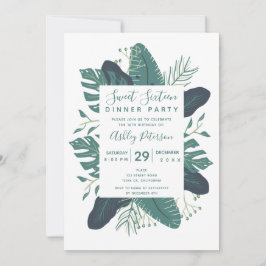 Convite Típica florescente tropical verde 16