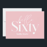 Convite Típica mínima moderna — 60 anos<br><div class="desc">Moderno e mínimo tipografia simples,  rosa-menina e branco 60 anos de convite. Parte de uma coleção contemporânea.</div>