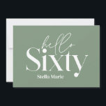 Convite Típica mínima moderna — 60 anos<br><div class="desc">O mínimo moderno de tipografia é o simples sábio verde e branco 60º convite de aniversário. Parte de uma coleção contemporânea.</div>